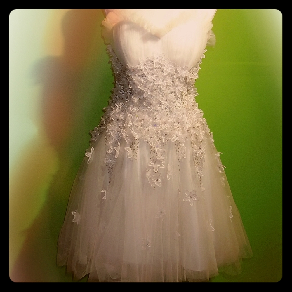 Cinderella White Hand Beaded Wedding Dress